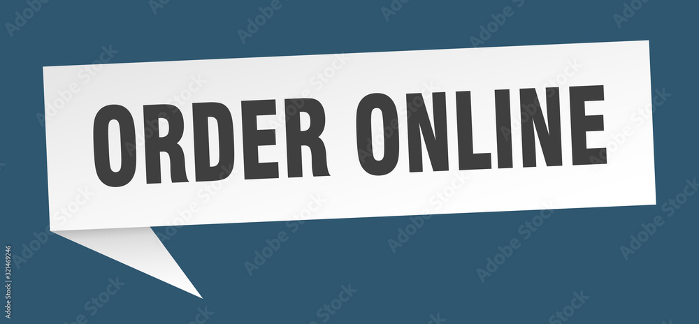 order online speech bubble. order online ribbon sign. order online banner