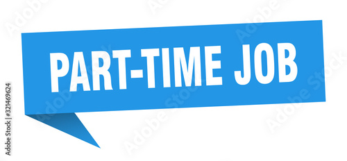 Fotografie part-time job speech bubble