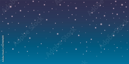 Blue space background with stars, cosmos, night shining starry sky..