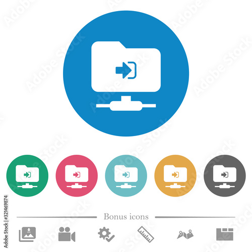 FTP login flat round icons