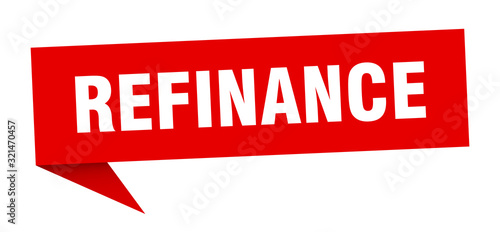 refinance speech bubble. refinance ribbon sign. refinance banner