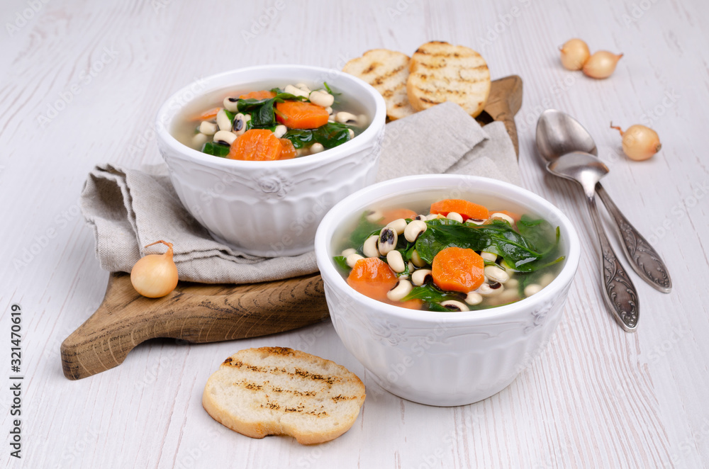 Thick bean soup with vegetables Thick bean soup with vegetables