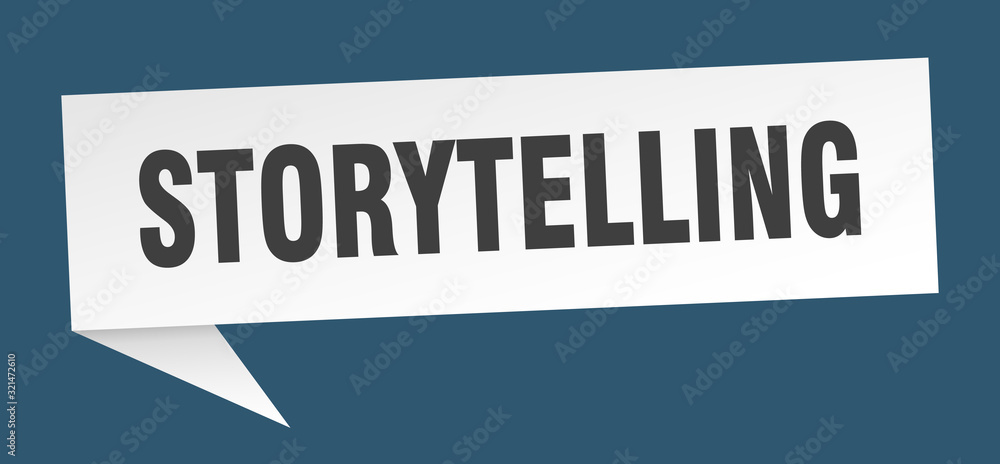 storytelling speech bubble. storytelling ribbon sign. storytelling banner