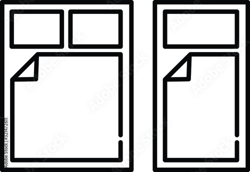 Bedding icon, Bed set icon, vector illustration