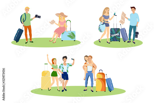 Tourist characters. Vector