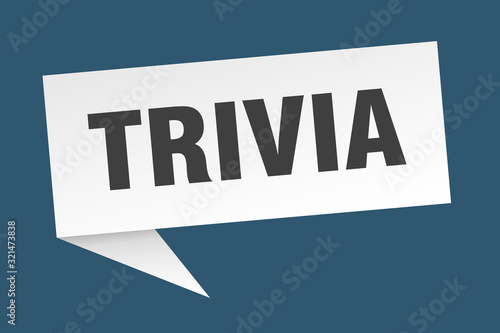 trivia speech bubble. trivia ribbon sign. trivia banner