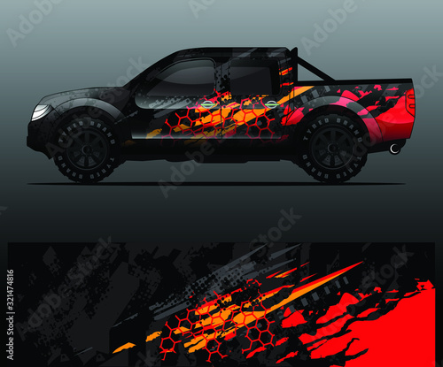 truck decal graphic wrap vector, abstract background