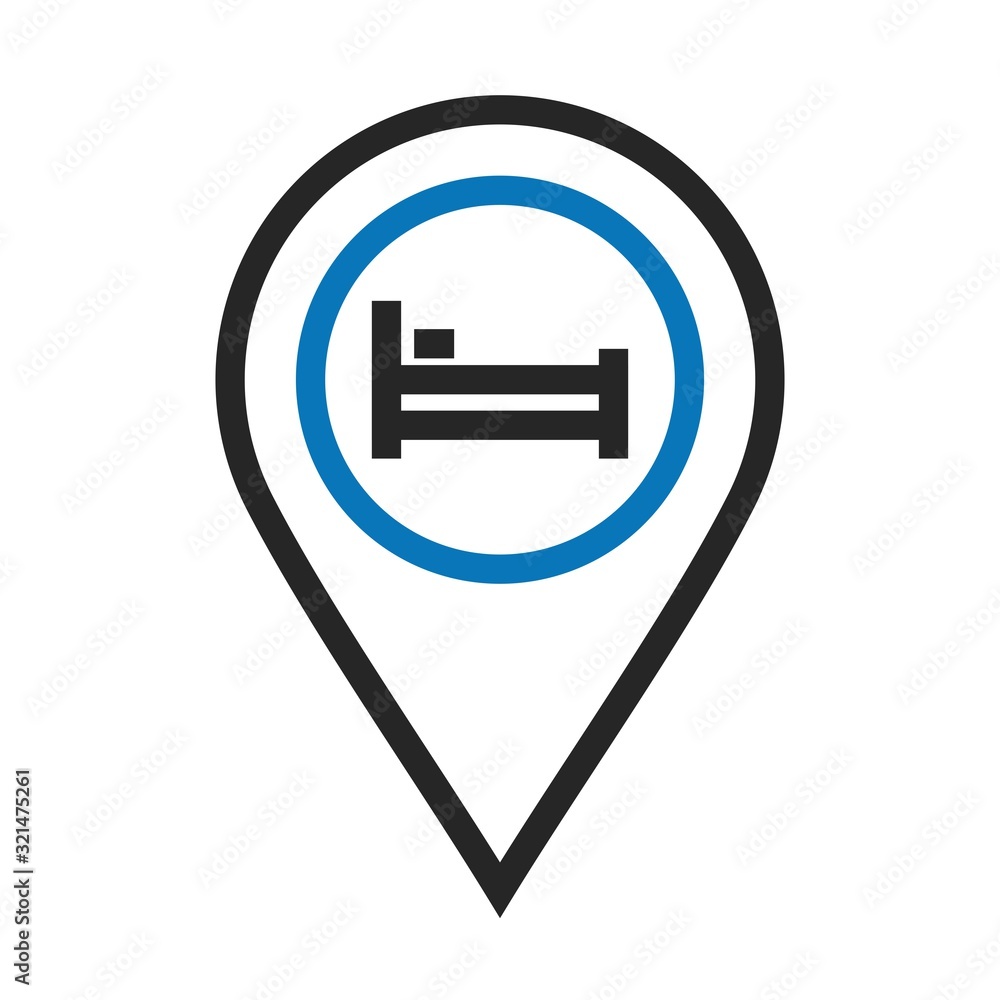 Twin color rooms acommodation Location Icon on white background to use in web application interface. It can also be used for travel and tourism industry. Twin color rooms acommodation Location Icon on white background to use in web application interface. It can also be used for travel and tourism industry.