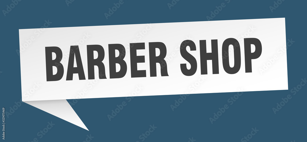 barber shop speech bubble. barber shop ribbon sign. barber shop banner