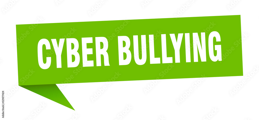 cyber bullying speech bubble. cyber bullying ribbon sign. cyber bullying banner