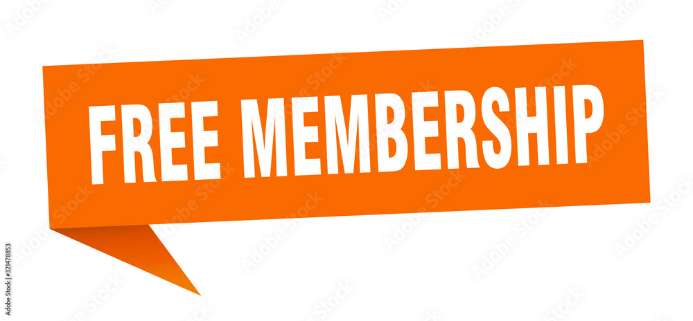 free membership speech bubble. free membership ribbon sign. free membership banner free membership speech bubble. free membership ribbon sign. free membership banner