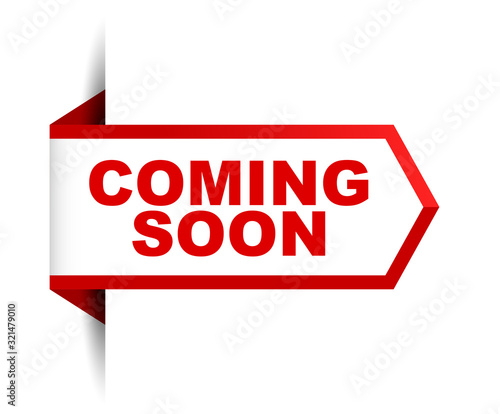 red vector banner coming soon