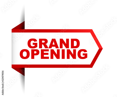 red vector banner grand opening