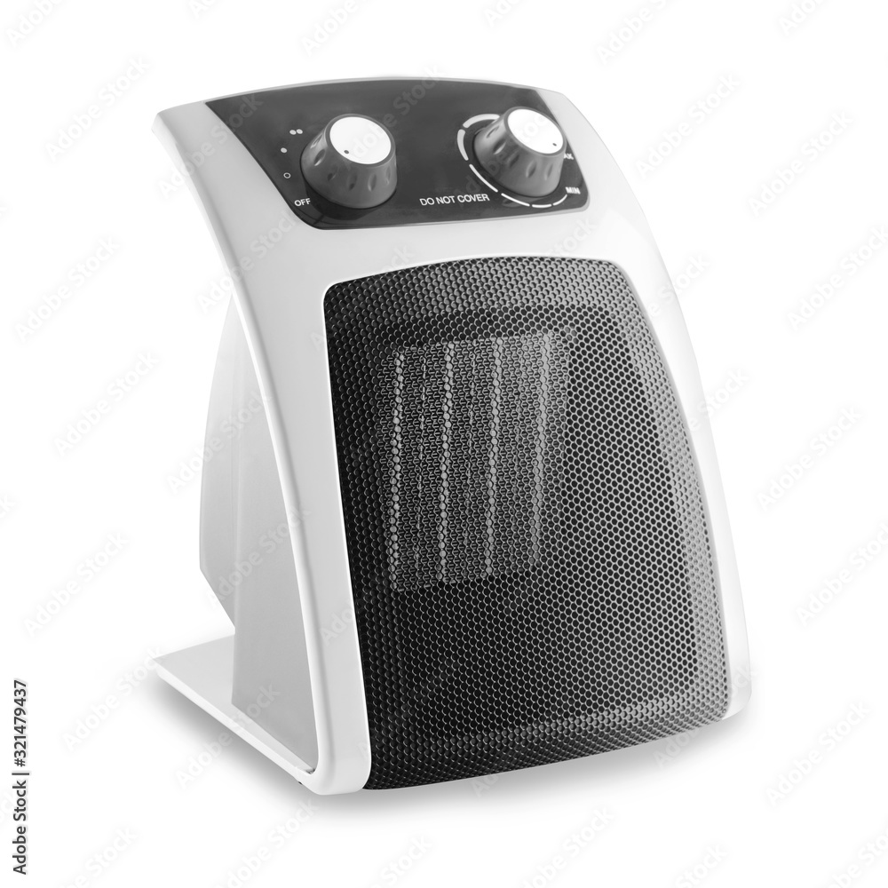 Bathroom Blow Heater Fan Isolated on White. White Portable Wall Mounted or  Counter Placed Fan Heater with Led Display Remote Control Electronic  Thermostat. Household Electric Small Domestic Appliance Stock Photo | Adobe