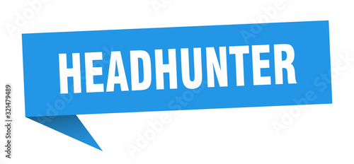 headhunter speech bubble. headhunter ribbon sign. headhunter banner