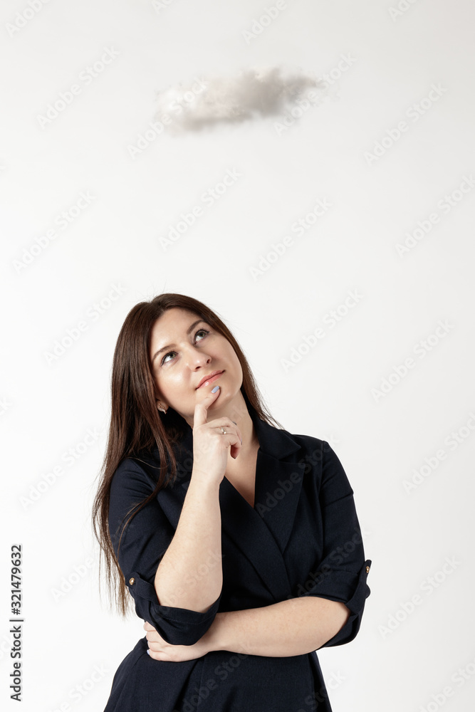 Woman and cloud. Woman and cloud.