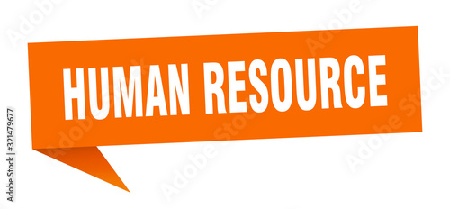 human resource speech bubble. human resource ribbon sign. human resource banner