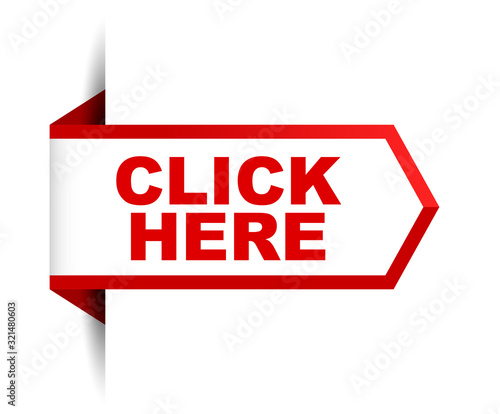 red vector banner click here