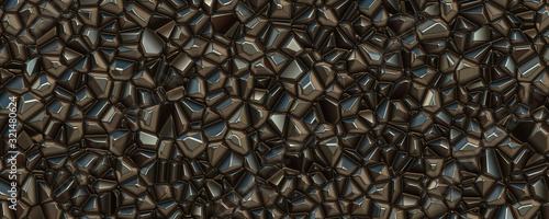 3d material metal crystals gravel background