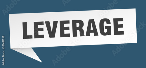 leverage speech bubble. leverage ribbon sign. leverage banner
