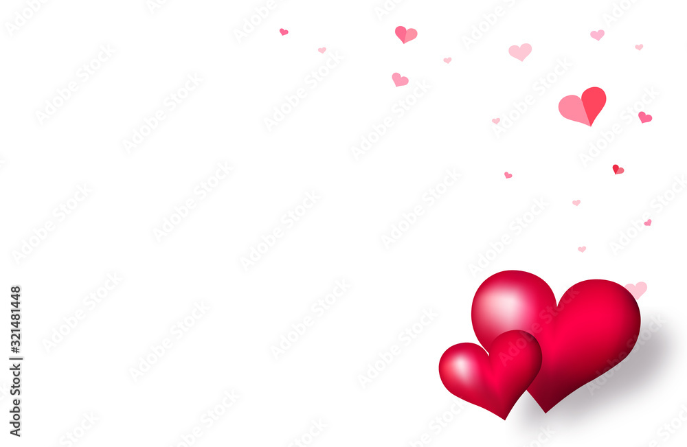 Red hearts love background - Valentine banner