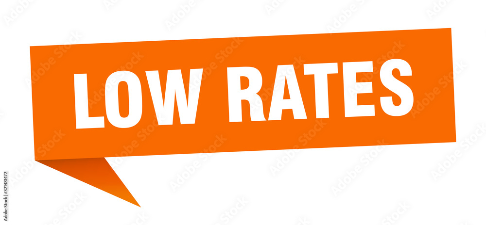 low rates speech bubble. low rates ribbon sign. low rates banner
