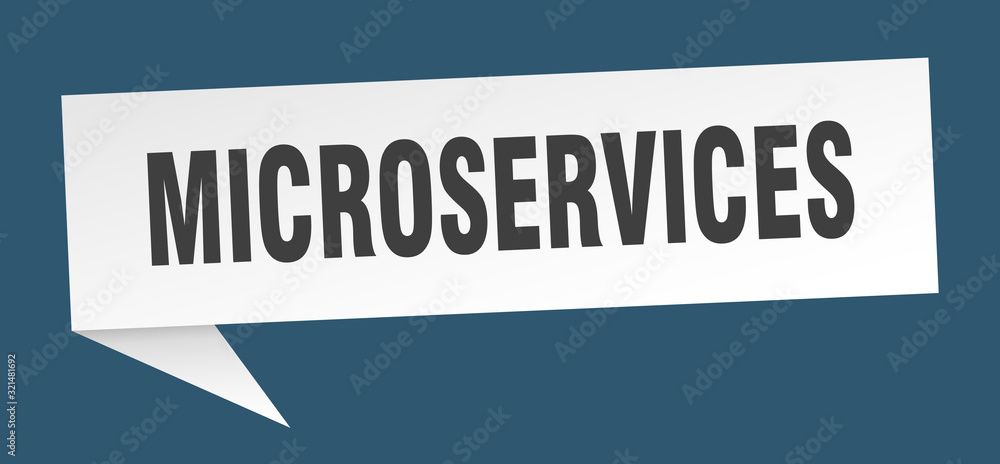 microservices speech bubble. microservices ribbon sign. microservices banner