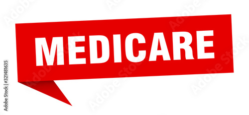 medicare speech bubble. medicare ribbon sign. medicare banner