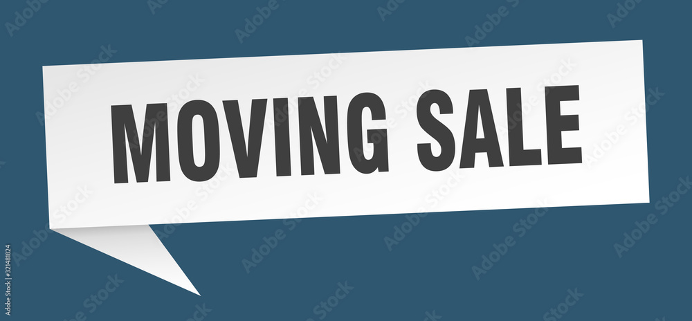 moving sale speech bubble. moving sale ribbon sign. moving sale banner