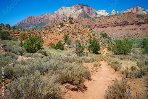 hiking the watchman trail in zion national park, usa