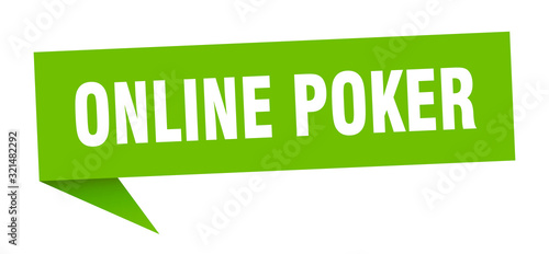 online poker speech bubble. online poker ribbon sign. online poker banner