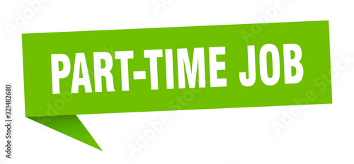 Fotografie part-time job speech bubble