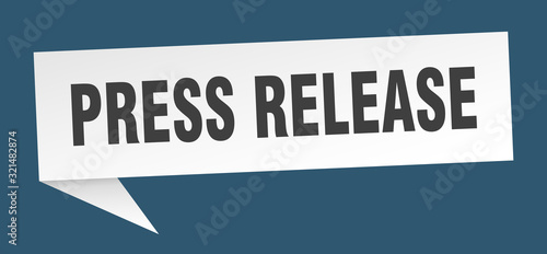 press release speech bubble. press release ribbon sign. press release banner