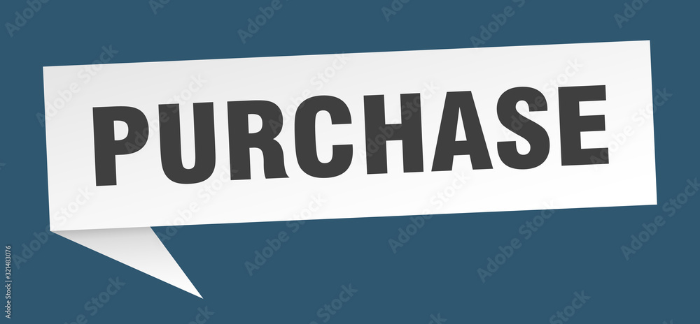 purchase speech bubble. purchase ribbon sign. purchase banner