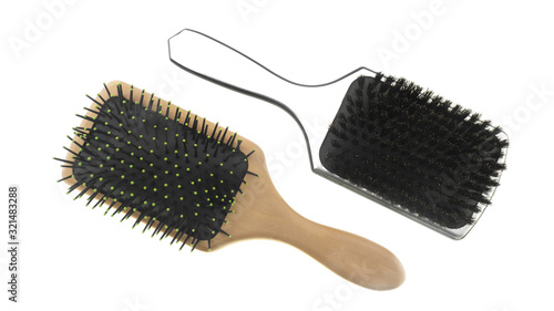 Barber combs on a white background