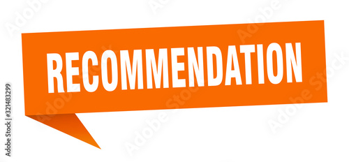 recommendation speech bubble. recommendation ribbon sign. recommendation banner
