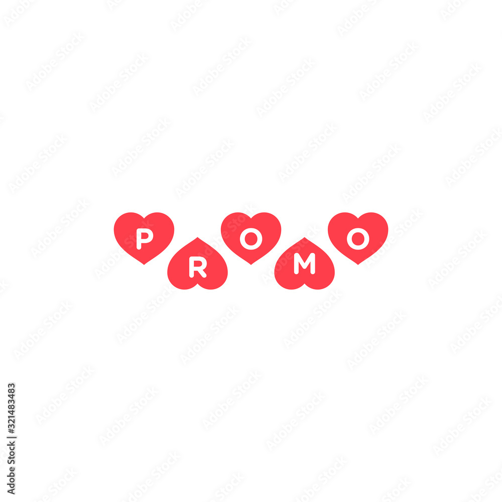 Valentines day promotion text with Heart Shaped Valentines day promotion text with Heart Shaped