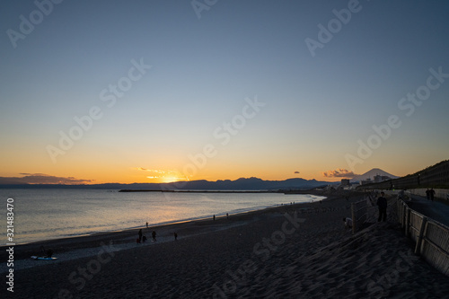 sunset on beach © Atsushi
