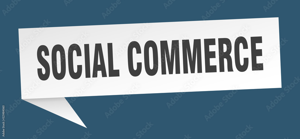 social commerce speech bubble. social commerce ribbon sign. social commerce banner