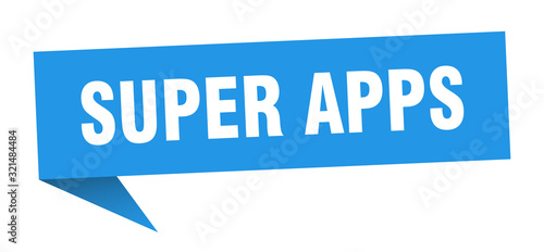 super apps speech bubble. super apps ribbon sign. super apps banner