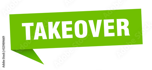 takeover speech bubble. takeover ribbon sign. takeover banner