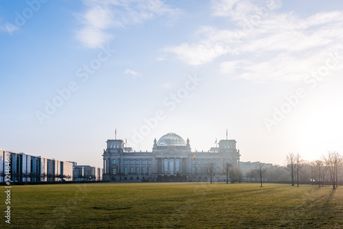 The Sunrise over the Reichstag Building in Berlin I