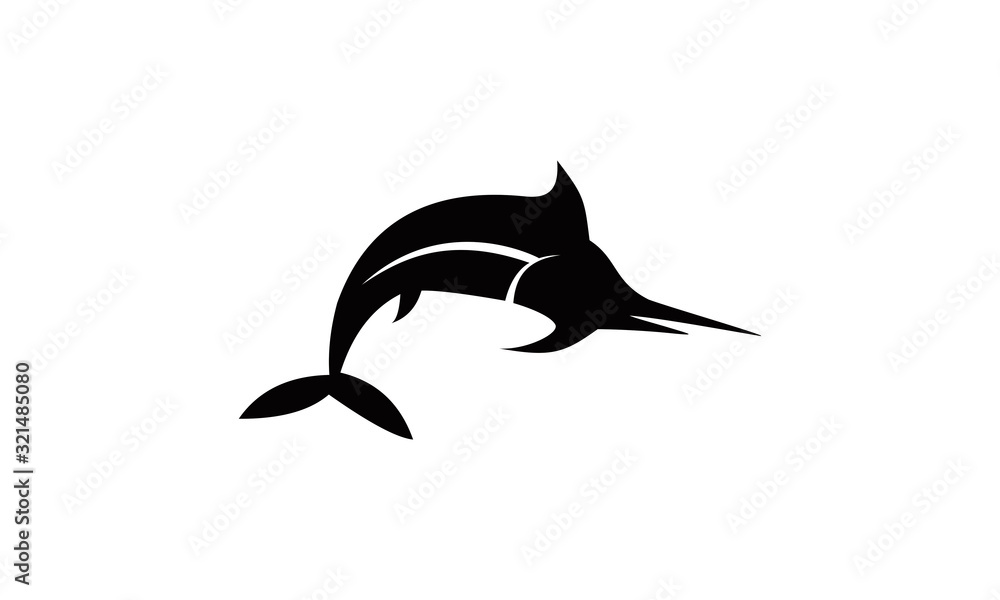 Fototapeta premium silhouette fish icon vector
