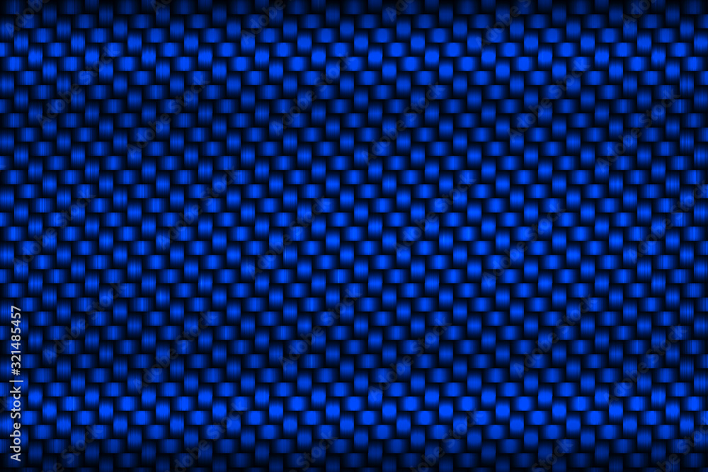 blue carbon fiber plate. dark metal background and texture. Stock