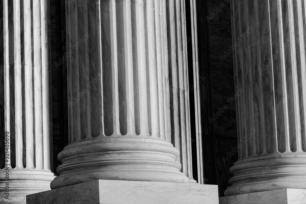 Columns at Supreme Court in Washington DC in Black & White Columns at Supreme Court in Washington DC in Black & White
