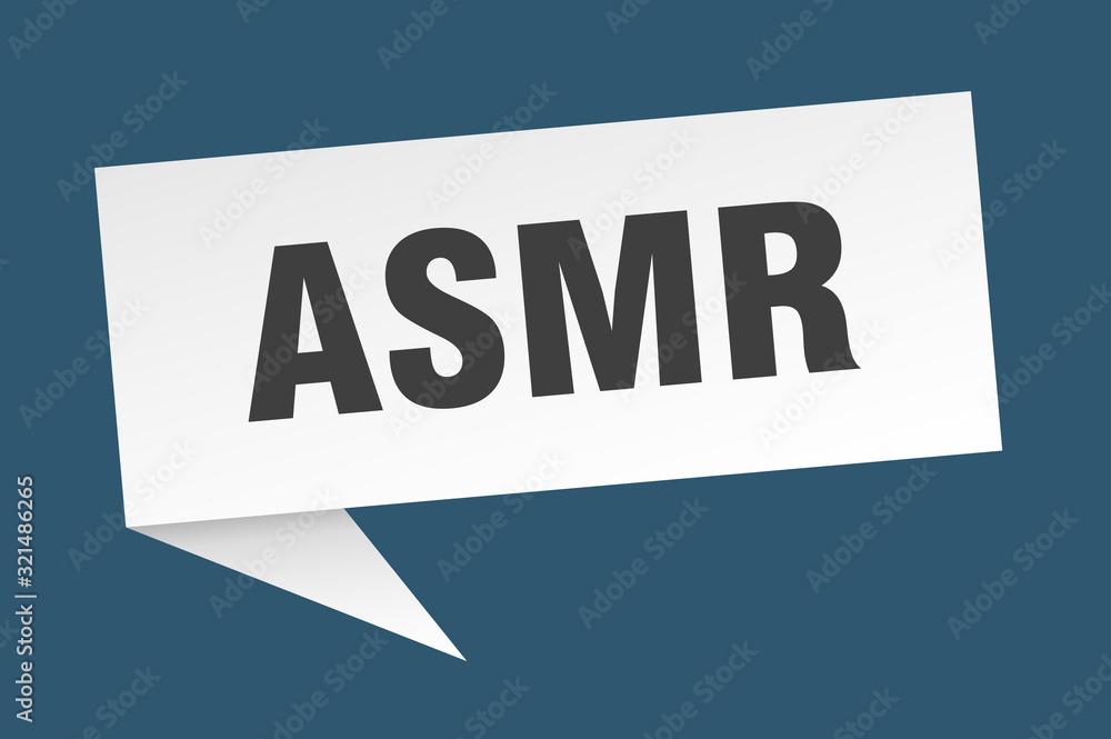 asmr speech bubble. asmr ribbon sign. asmr banner