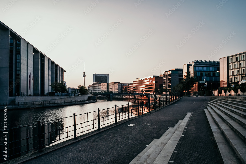 The Sunrise over the government district in Berlin VII