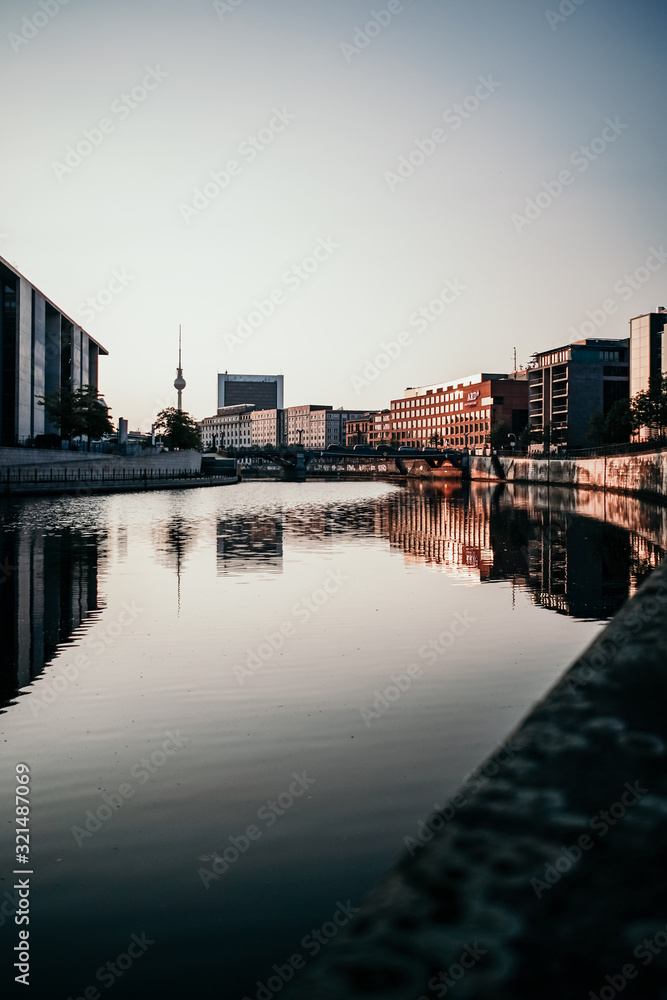 The Sunrise over the government district in Berlin VI