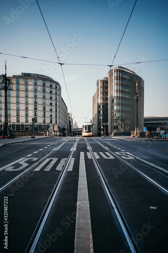 Bild auf Leinwand The tramway to the Station Friedrichstraße in Berlin