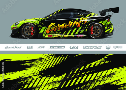 Obraz na plátně Race car livery design vector